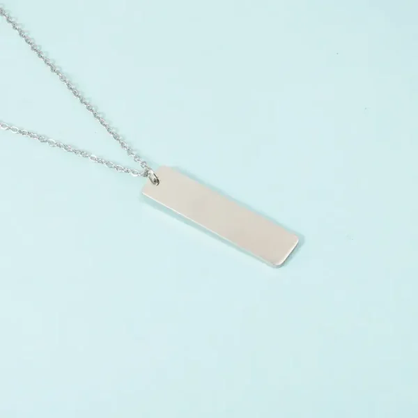 Rechthoekige Bar Ketting 40x10mm – Graveerbare Schakelketting 50cm