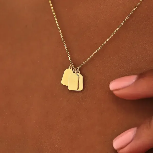 18K Goud Vergulde Ketting + tag