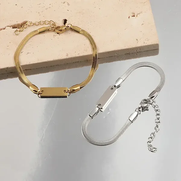 Platte Slangenketting Armband