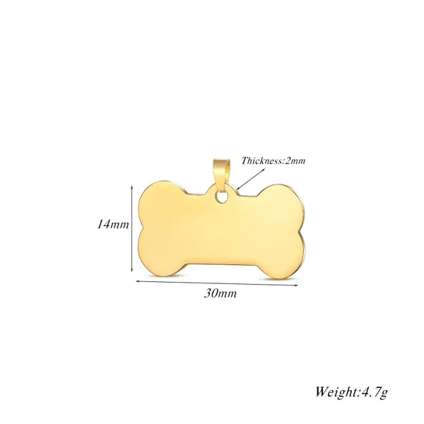 Ketting hondenbot Hanger 30x14mm – Graveerbare Hondenpenning & Dierensieraad