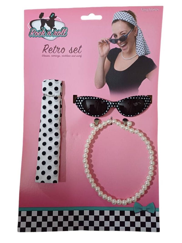 Verkleed Retro set - black en white - feest - carnaval