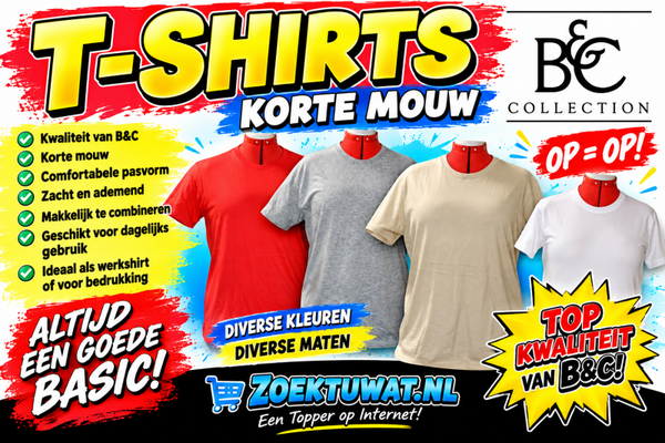 T-Shirt B&C korte mouw Unisex