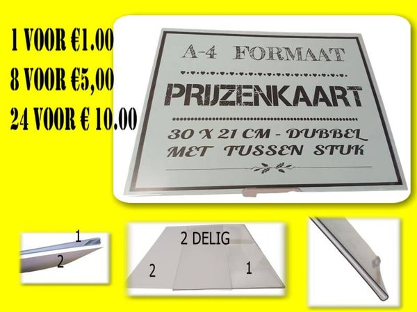 Prijskaart houder A4