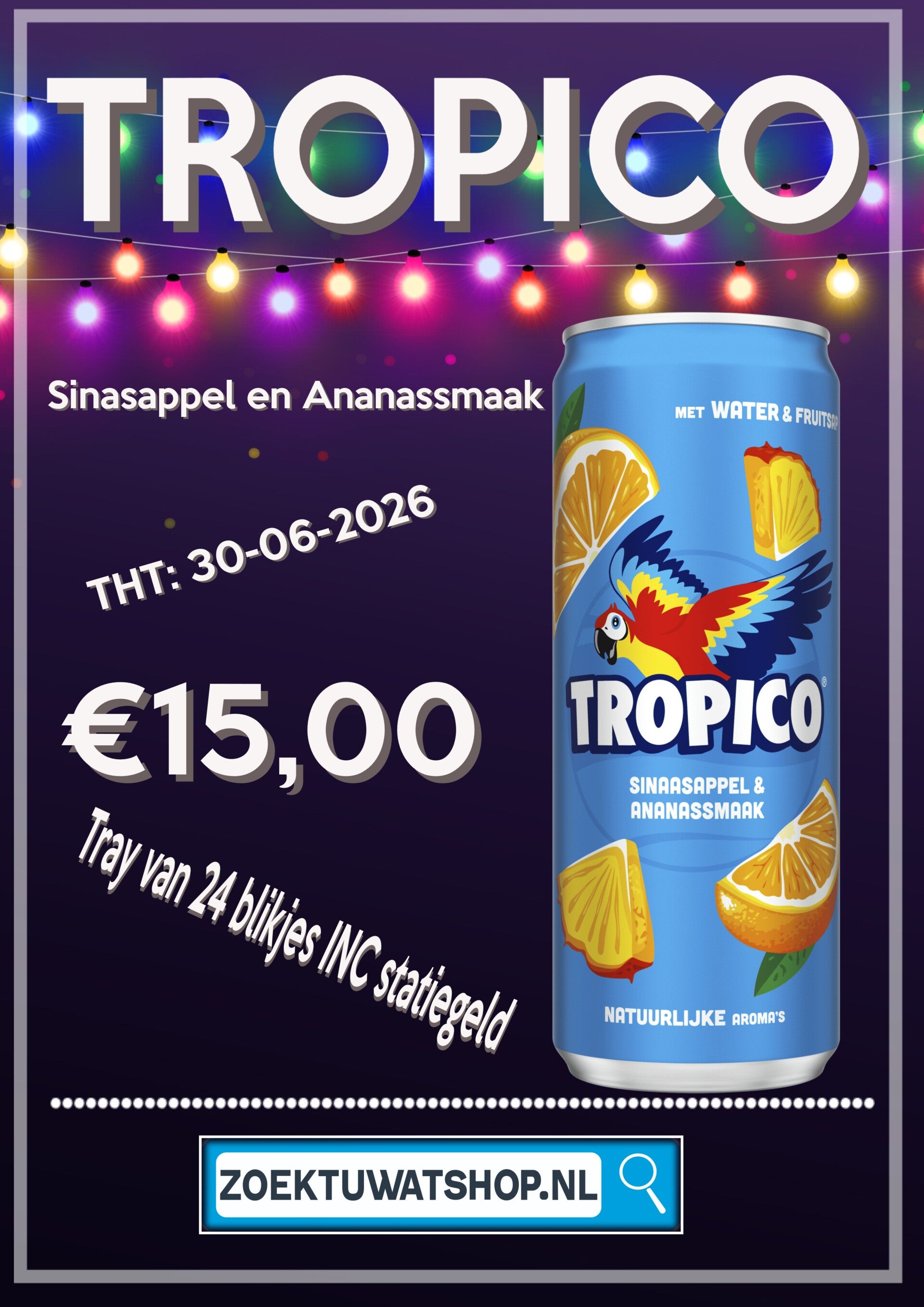TROPICAL Drinken tray a 24 blikken