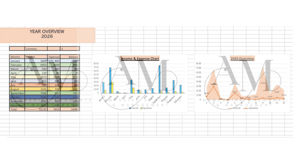 Simple One Page Income & Expenditures Overview