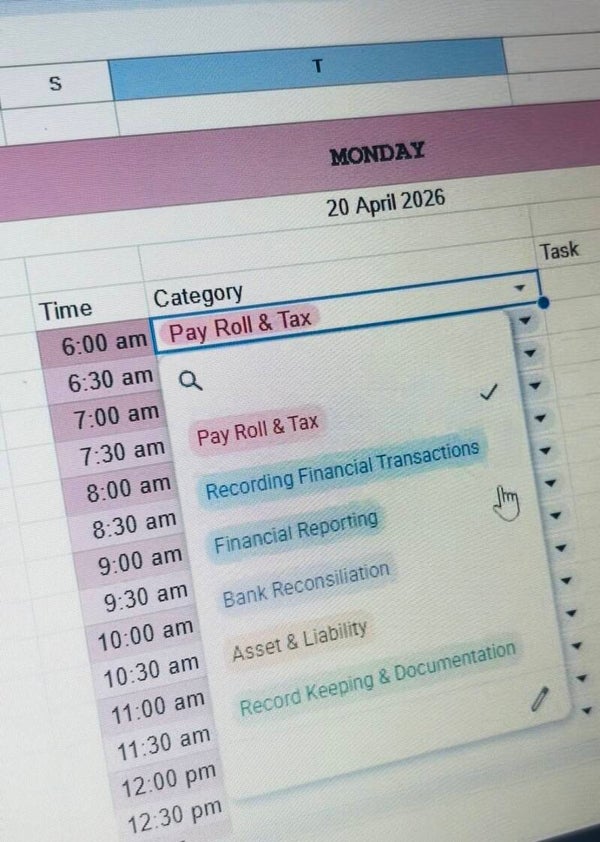 COMING SOON Personalised Business Weekly Schedule