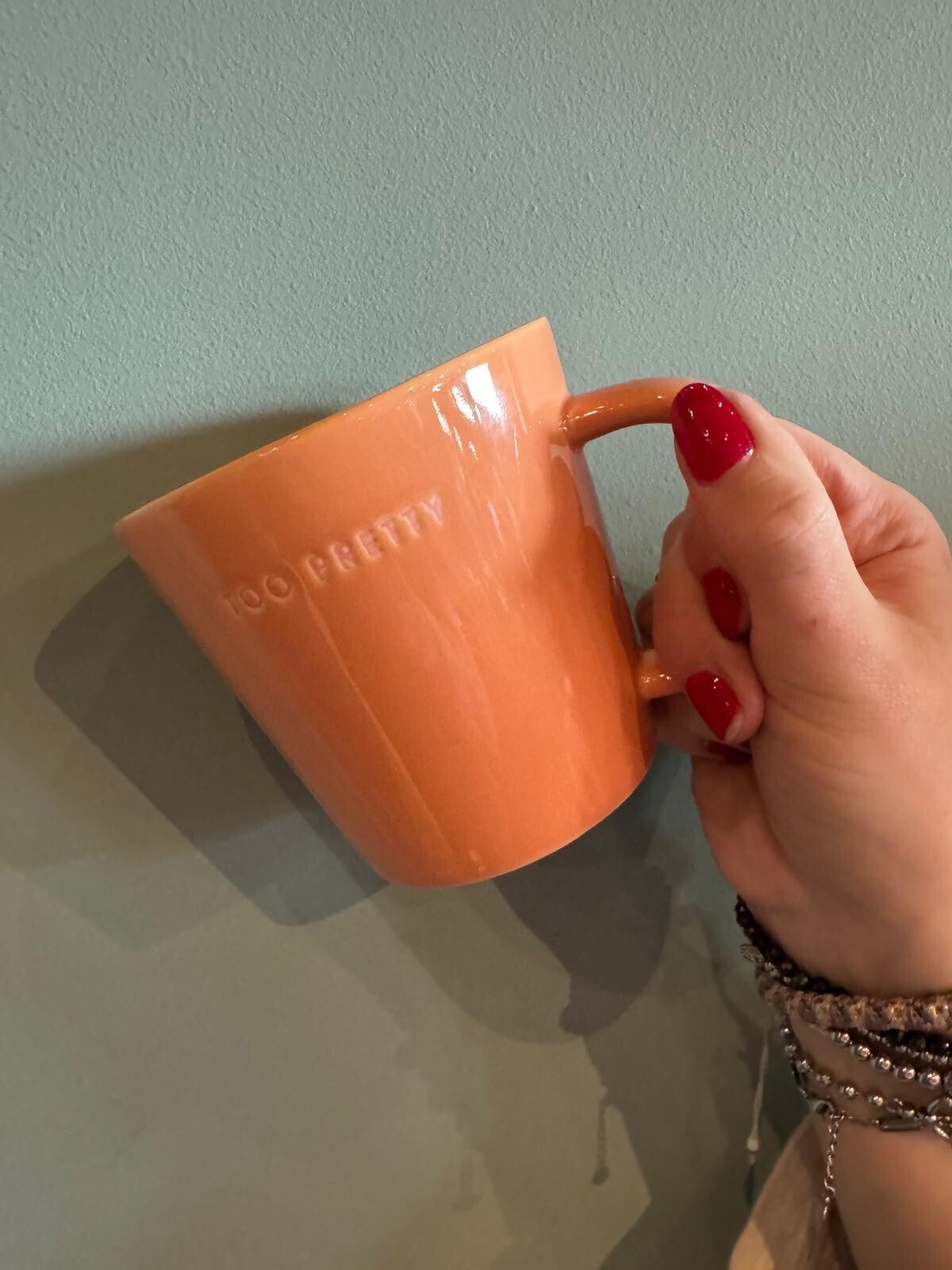 Vondels Tea cup ceramic too pretty orange 350ml