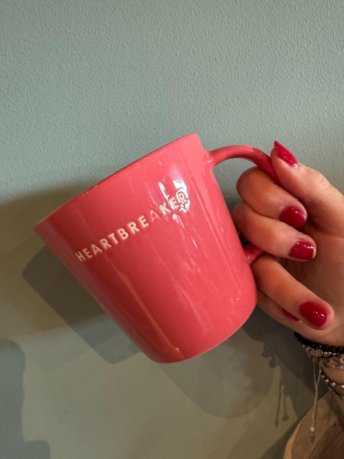 Vondels Tea cup ceramic heartbreaker coral 350ml