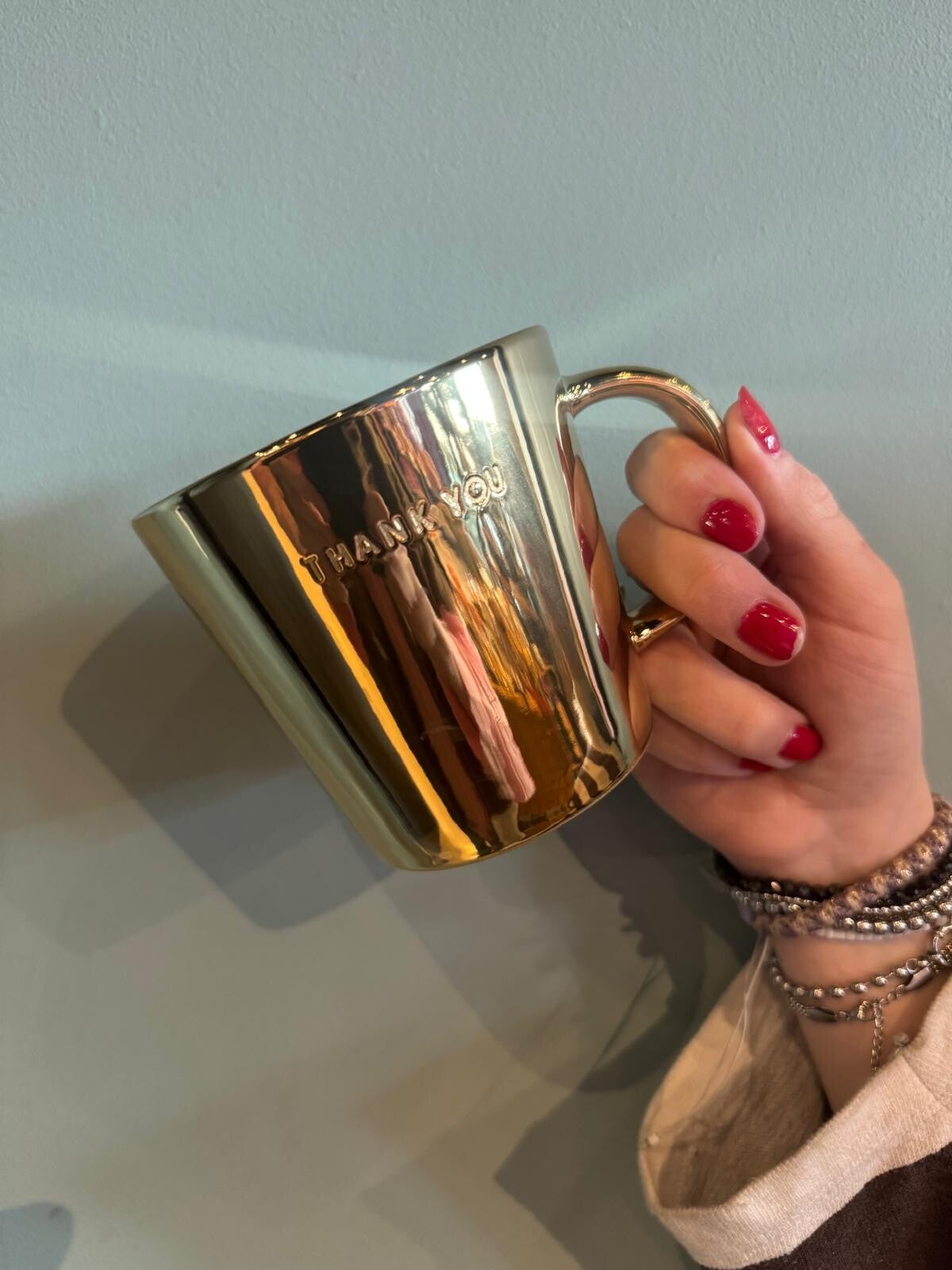 Vondels Tea cup  thank you gold  350ml