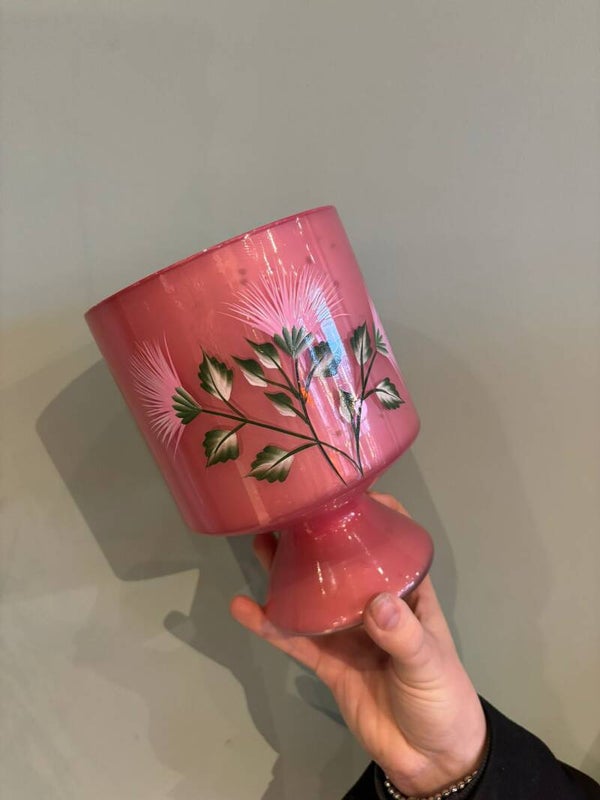 Rice vaas op poot roze