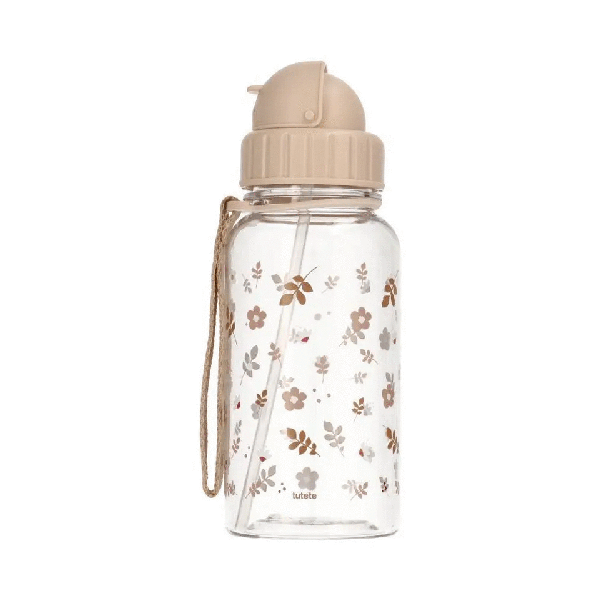 Drinkfles - bloemen - roze