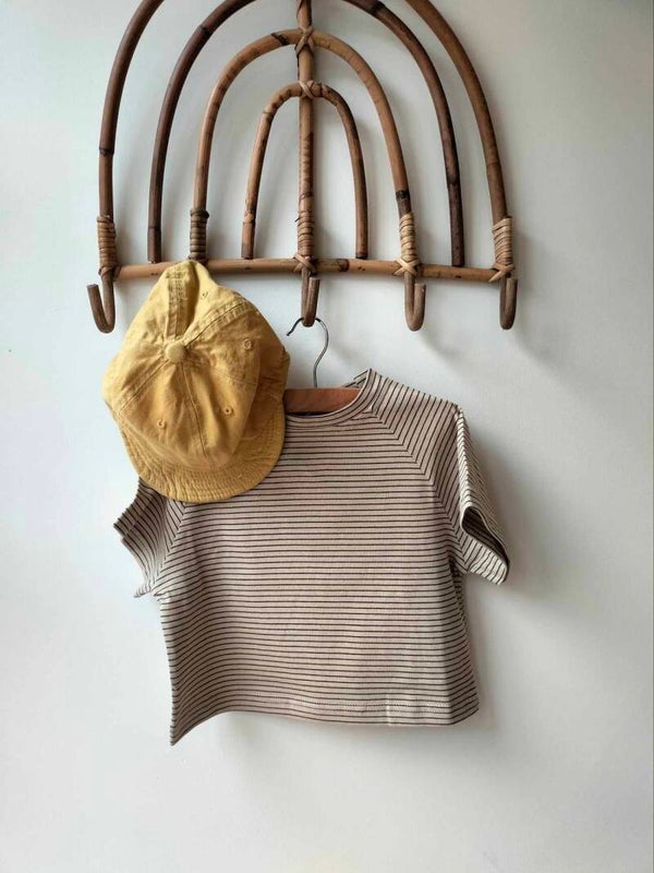 T-shirt - beige - streep