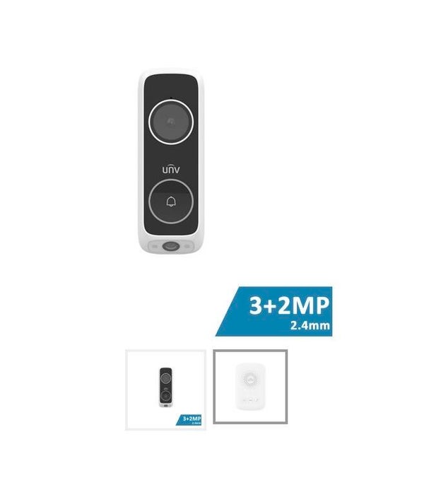 UNIVIEW DUAL LENS DOORBELL (WIFI, MIC, SPEAKER)