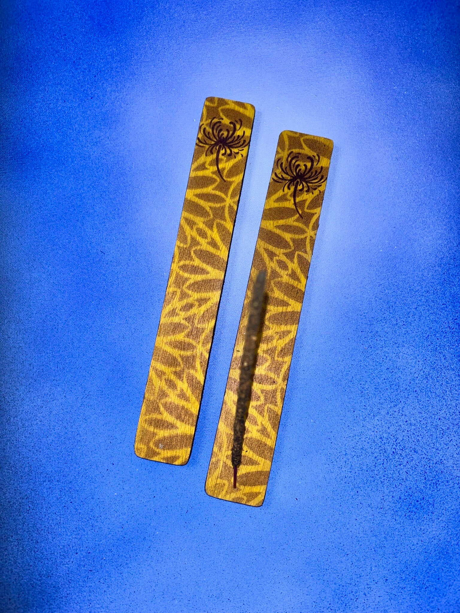 Porte encens Marron et Jaune Fleur