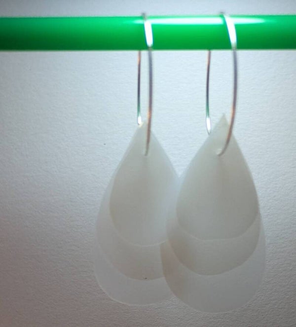 Wonderful Waste - Teardrop Silver Hoop Earrings