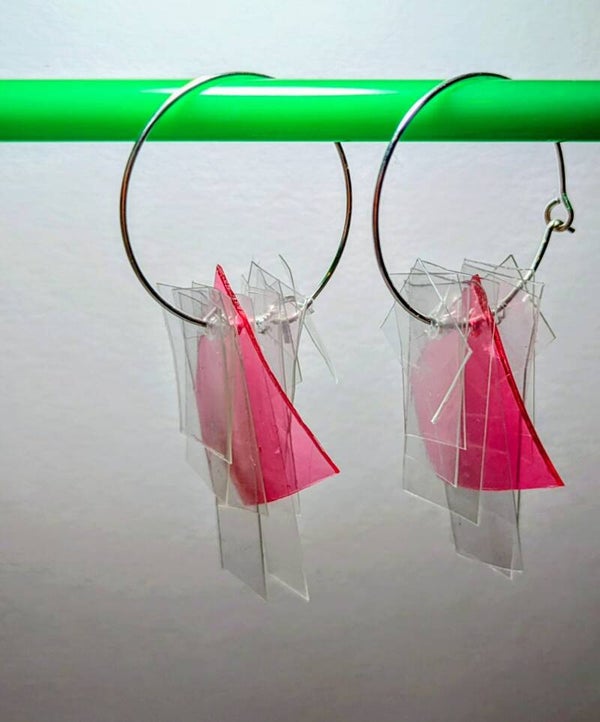 Wonderful Waste - Shard Silver Hoop Earrings