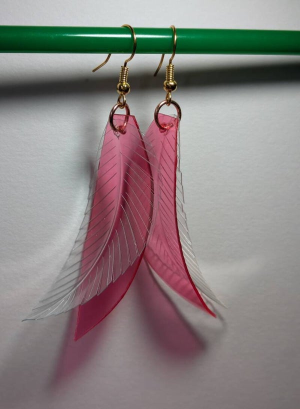 Wonderful Waste - Clear Leaf Earrings