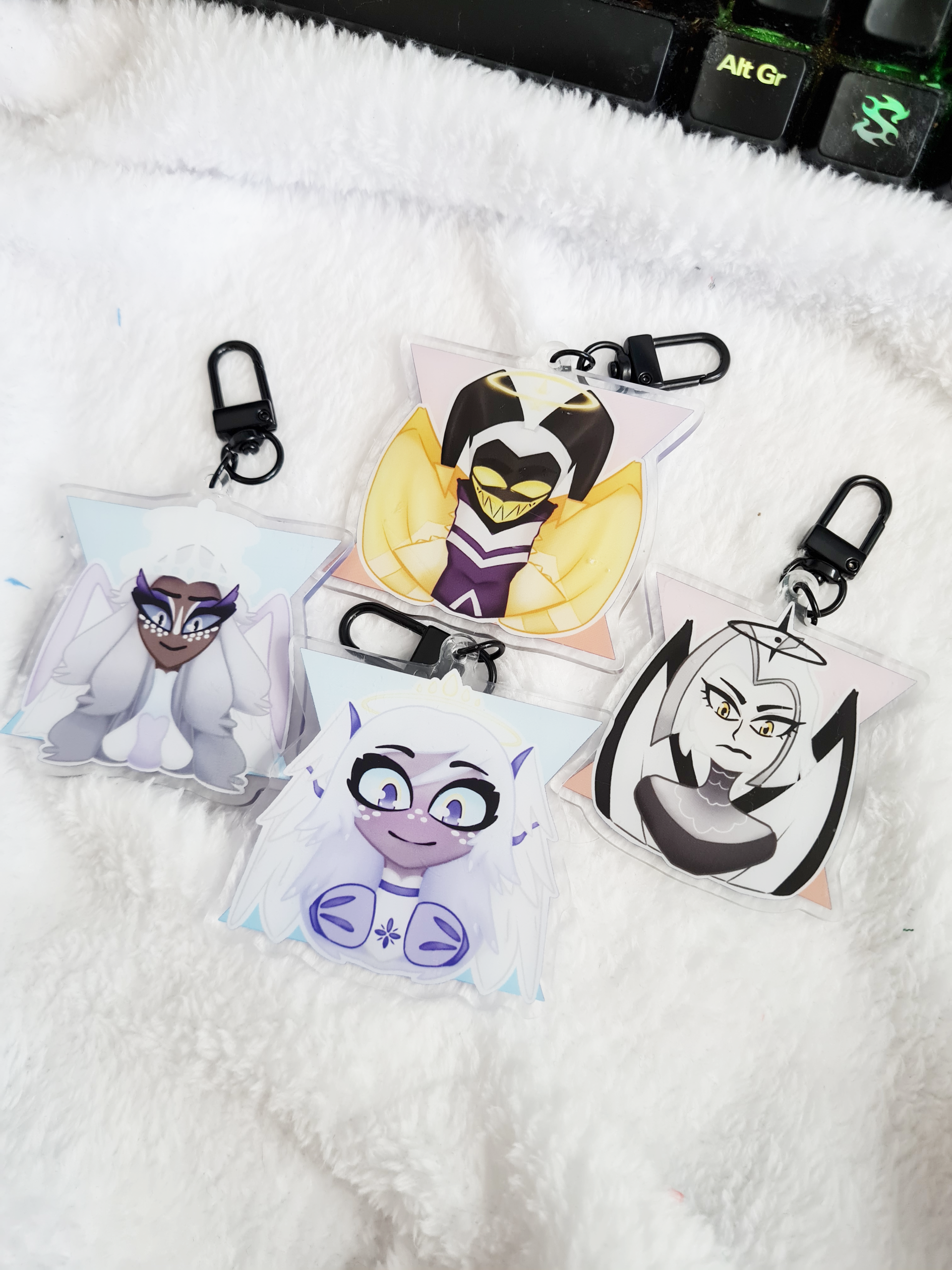 Hazbin Hotel - Doublesided Keychains || Adam || Lute || Emily || Sera