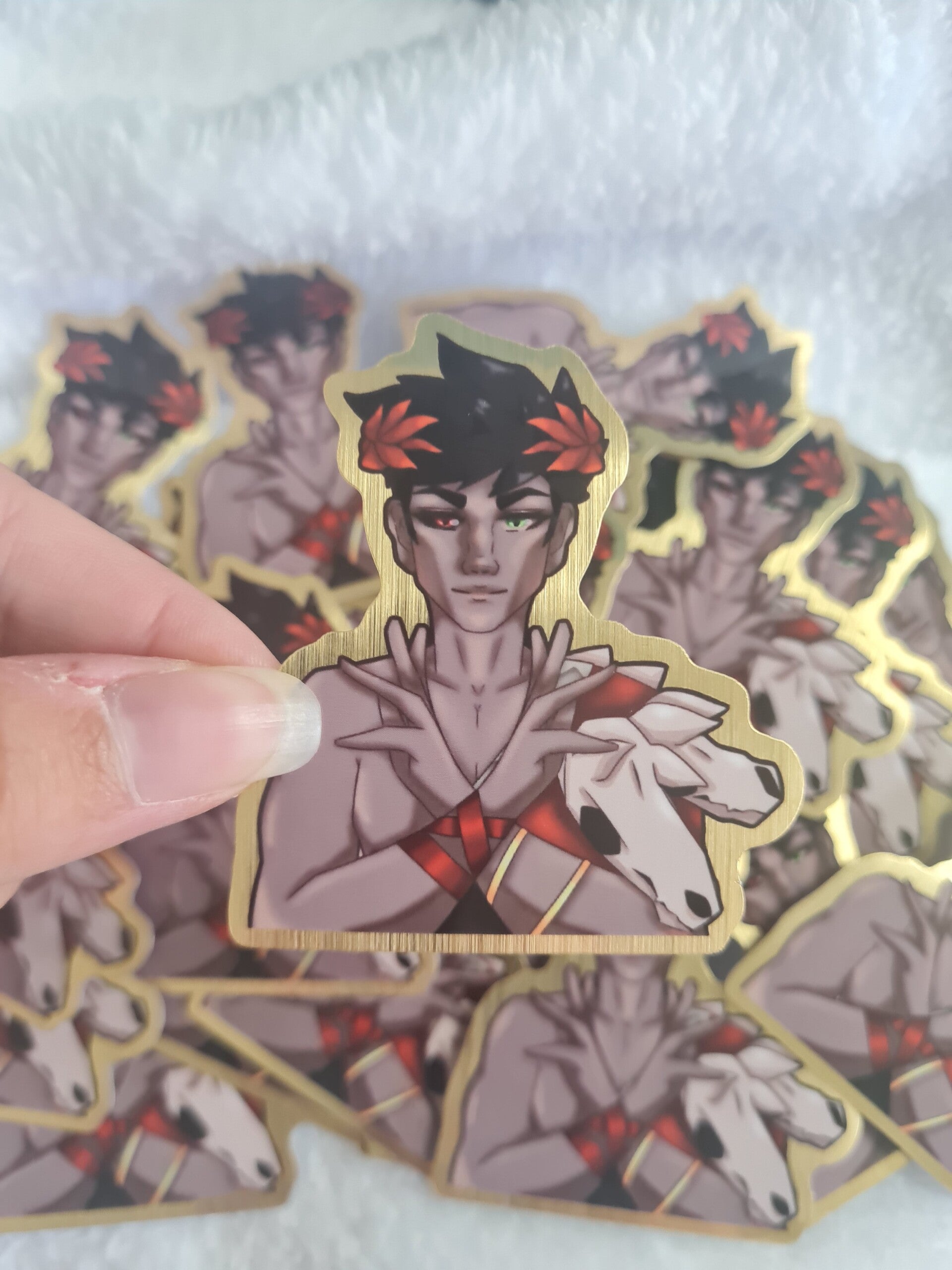Zagreus & Melinoe Gold brushed Sticker
