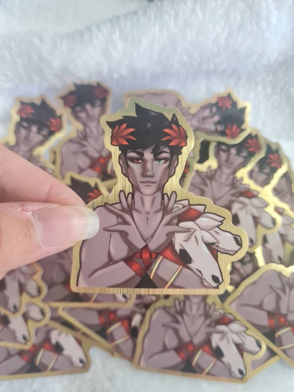 Zagreus & Melinoe Gold brushed Sticker