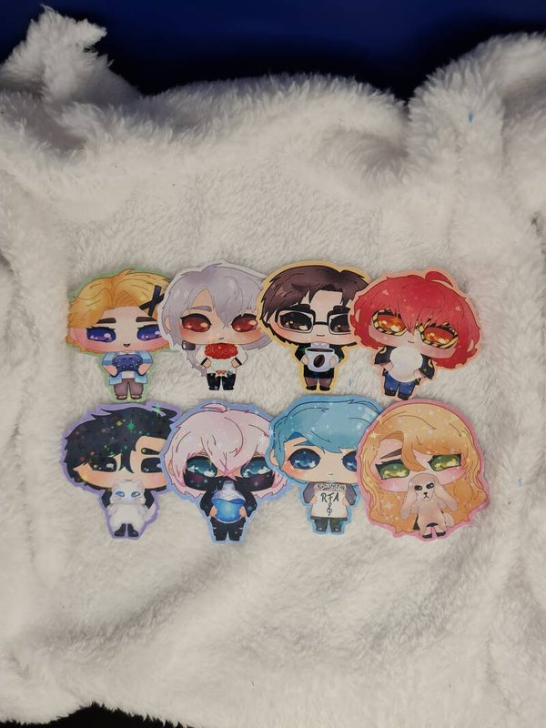 Mystic Messenger - Chibi Stickers || Yoosung | Zen | Jaehee | 707 | Jumin Han | Unknown | V | Rika
