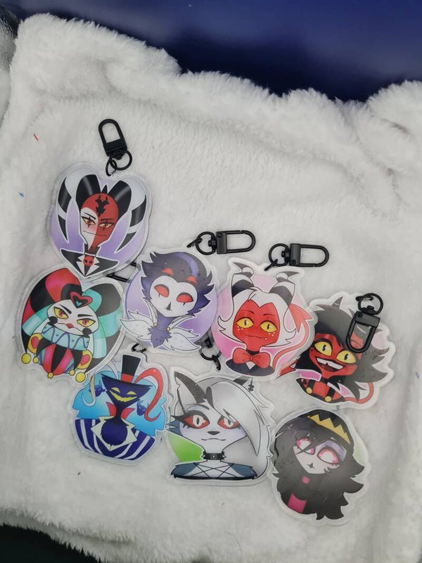 Helluva Boss Double-sided Charms || Blitzo || Stolas || Millie || Moxxie || Fizzaroli || Asmodeus || Octavia || Loona ||