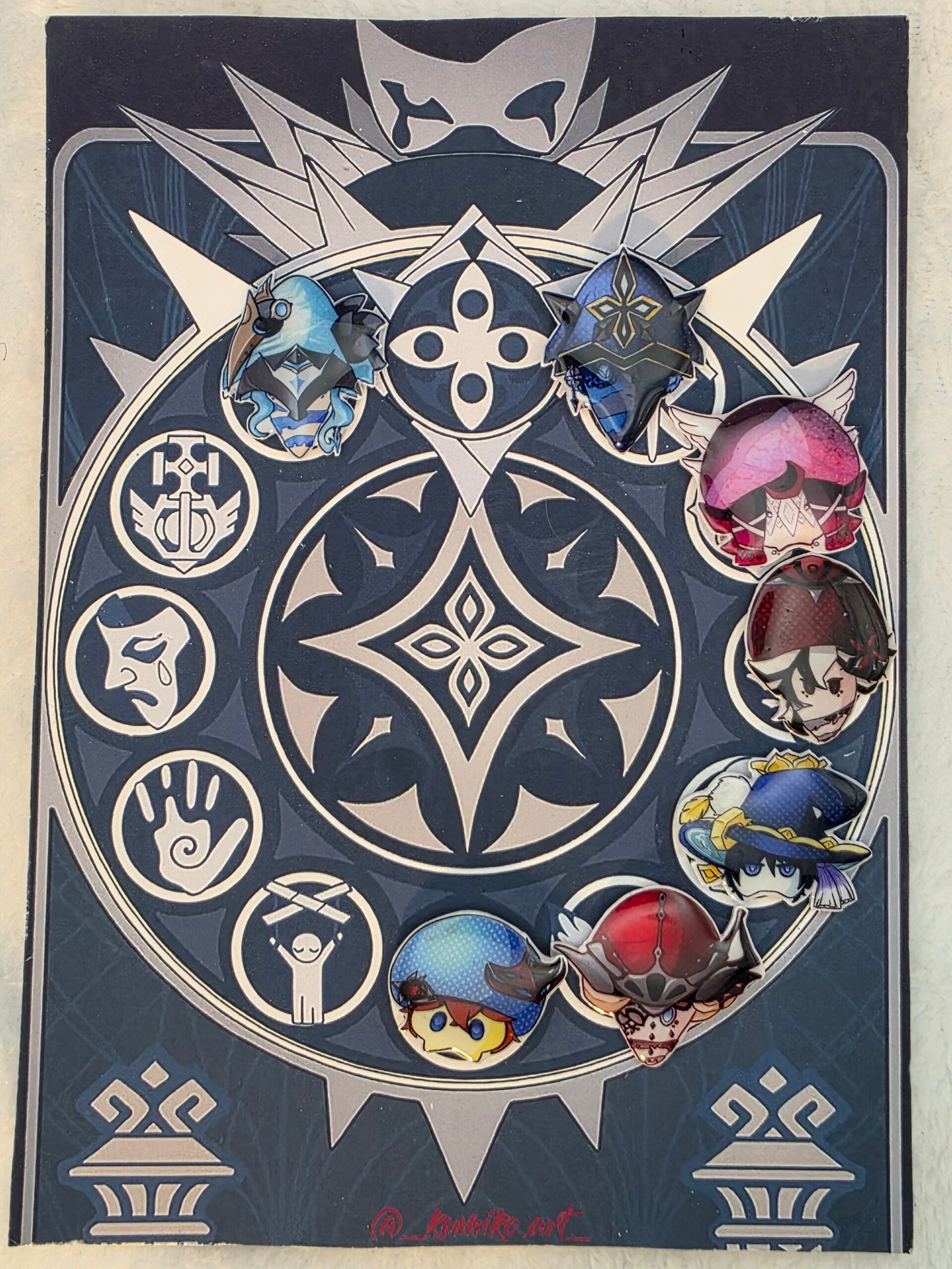 Harbinger Shroom Pins || Genshin Impact Fanart || Childe || Wanderer || Arlecchino || Capitano || La Signora || Columbina || Dottore