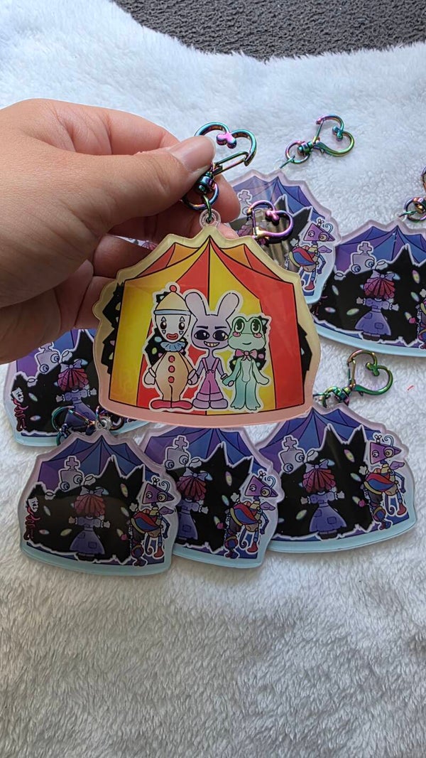 Doublesided Keychain - The Amazing Digital Circus Jax and Friends