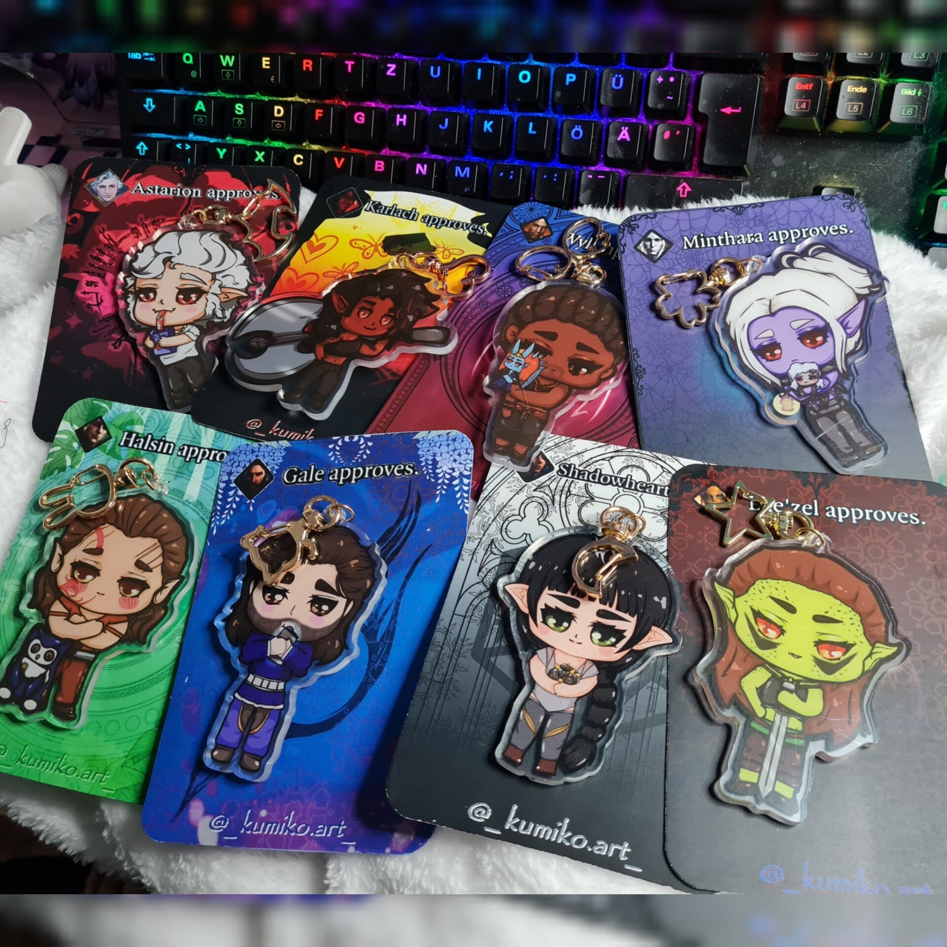 Baldur's Gate 3 Keychains || Astarion | Karlach | Gale | Shadowheart | Lae'zel | Halsin | Minthara | Wyll | Jaheira | Minsc
