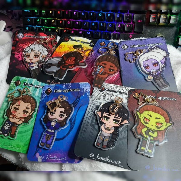 Baldur's Gate 3 Keychains || Astarion | Karlach | Gale | Shadowheart | Lae'zel | Halsin | Minthara | Wyll | Jaheira | Minsc