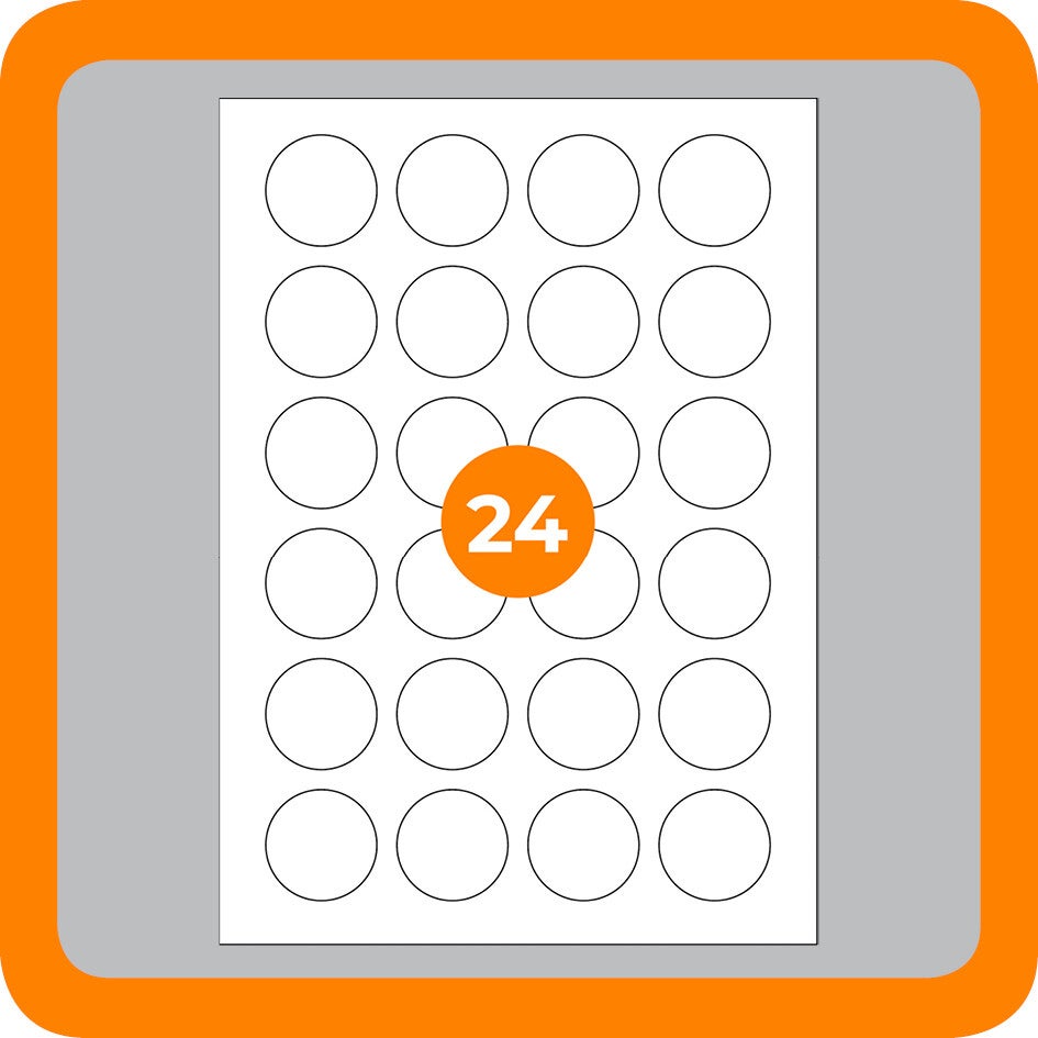 STICKER A4 / 24 Rond / Per 10 vel
