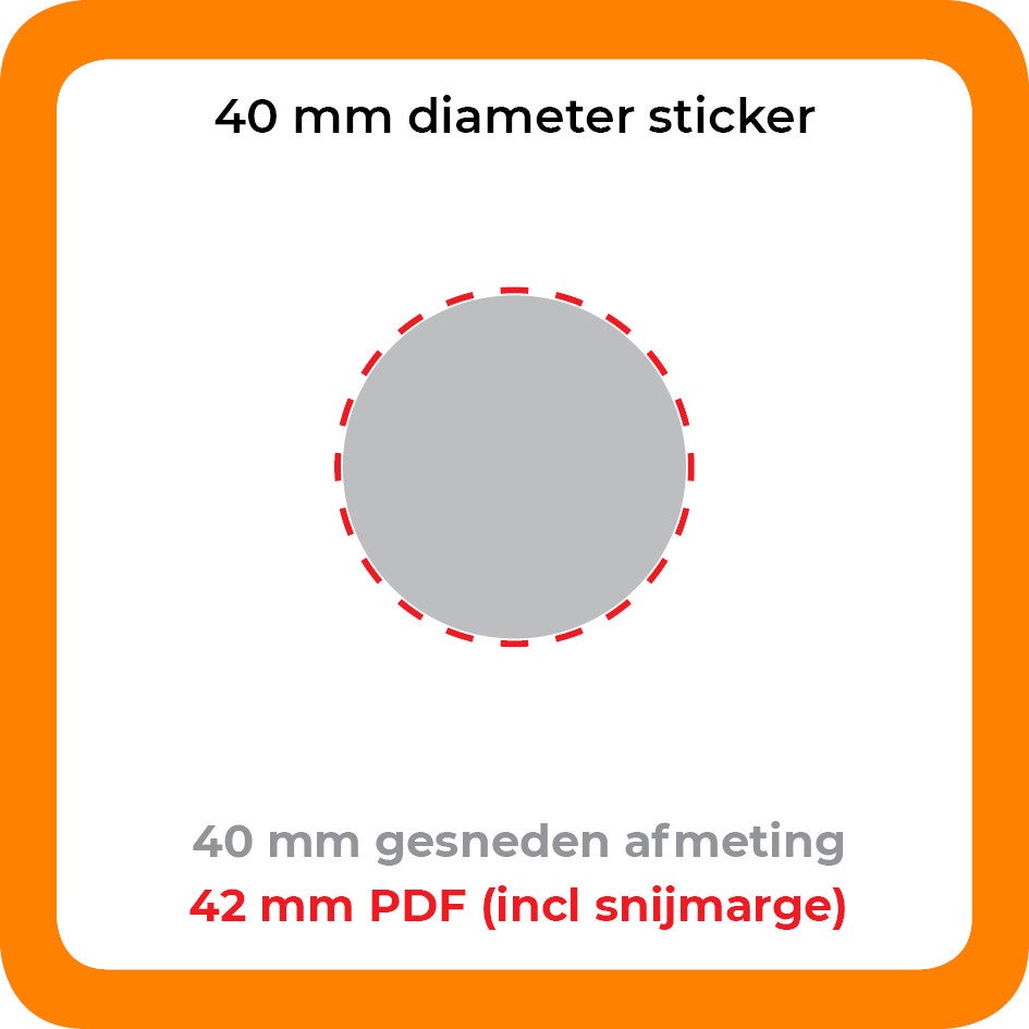 STICKER PVC 4 cm - Rond - Per 100 stuks