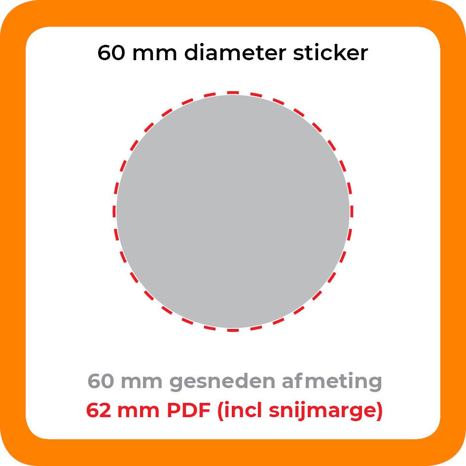 STICKER PVC 6 cm - Rond - Per 100 stuks