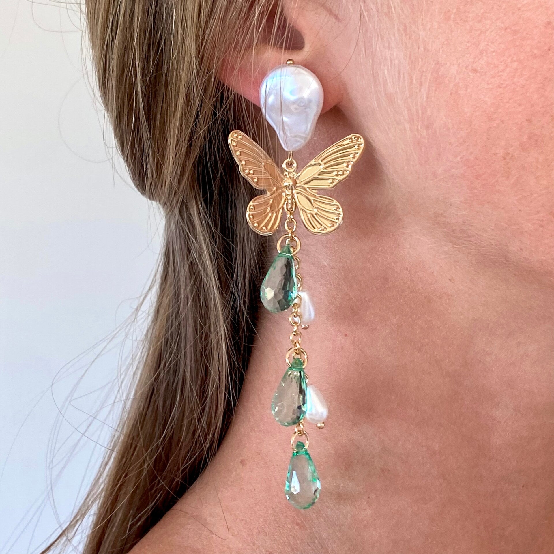 Butterfly earrings mint