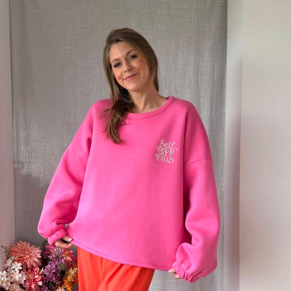 Self love club sweater pink