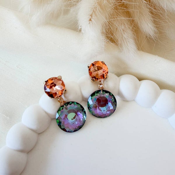 Anna earrings orange/green/purple