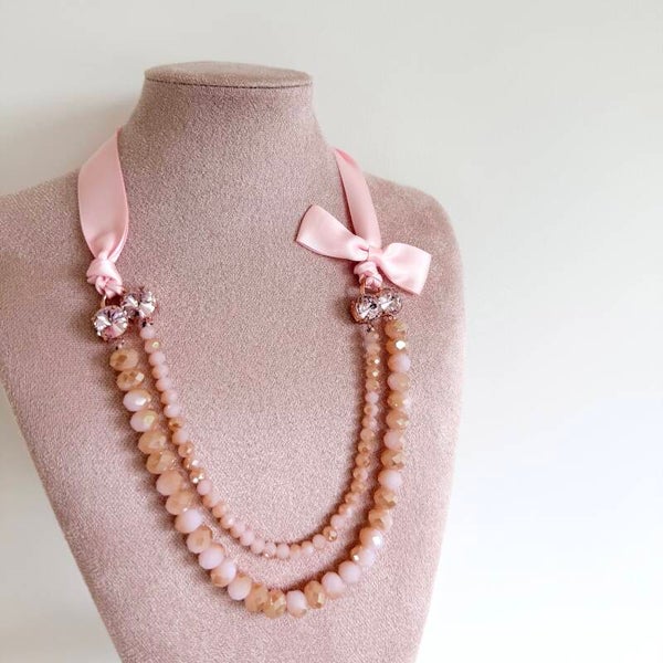Pink diamond necklace