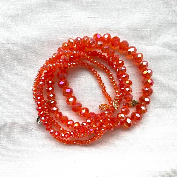 Bracelet set crystal bright orange