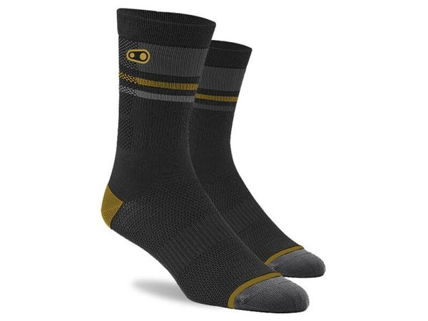 Crankbrothers icon socks, Black/gold/grey