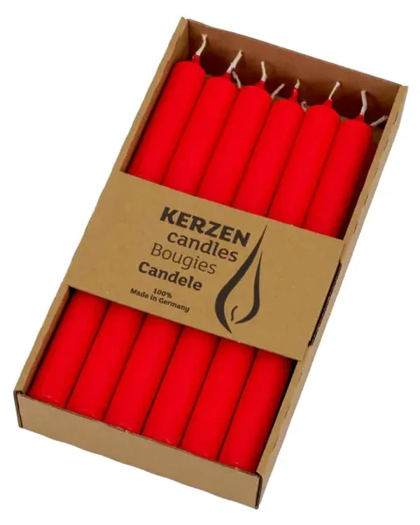 Diner kaars rood 12stuks