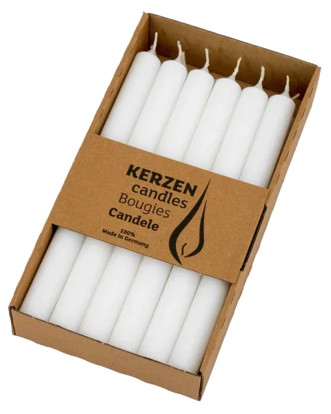 Diner kaars wit 12stuks