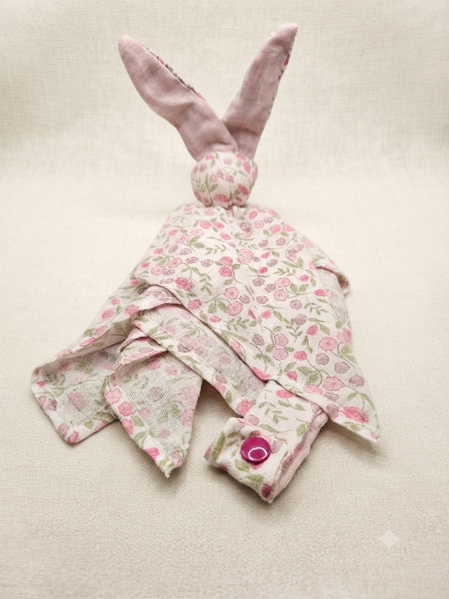 Doudou en Gaze de coton Fleurie
