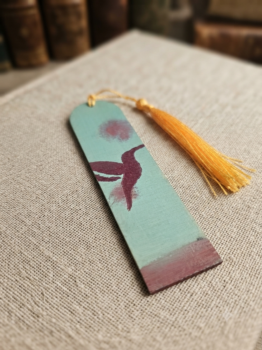 Marque Page Vert d'eau avec Colibri