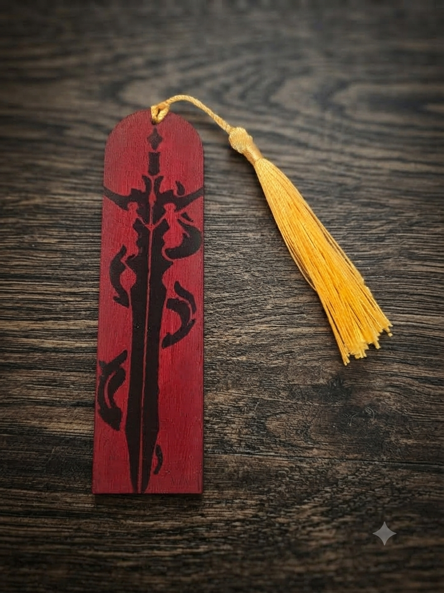 Marque Page Rouge Épée Noir