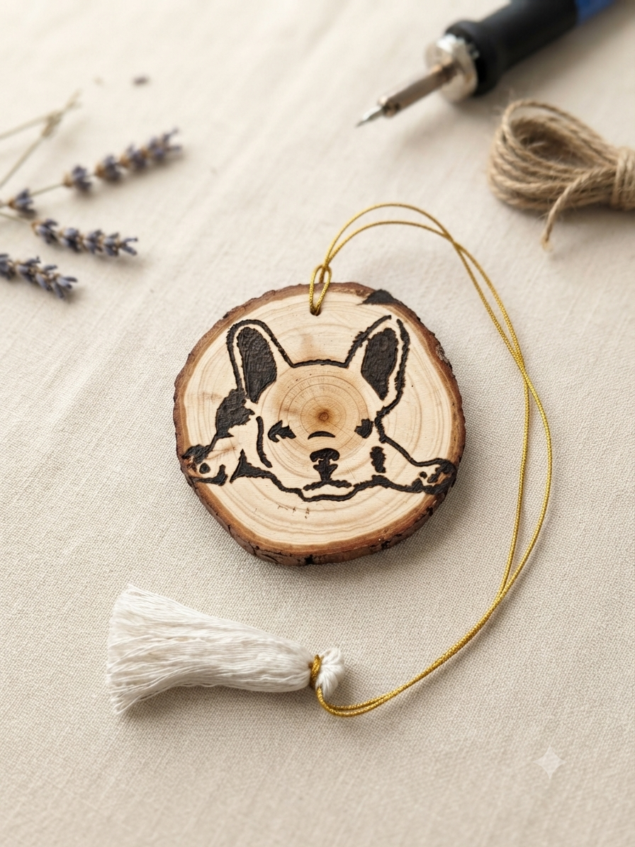 Décoration Murale en Bois Bouledogue Francais