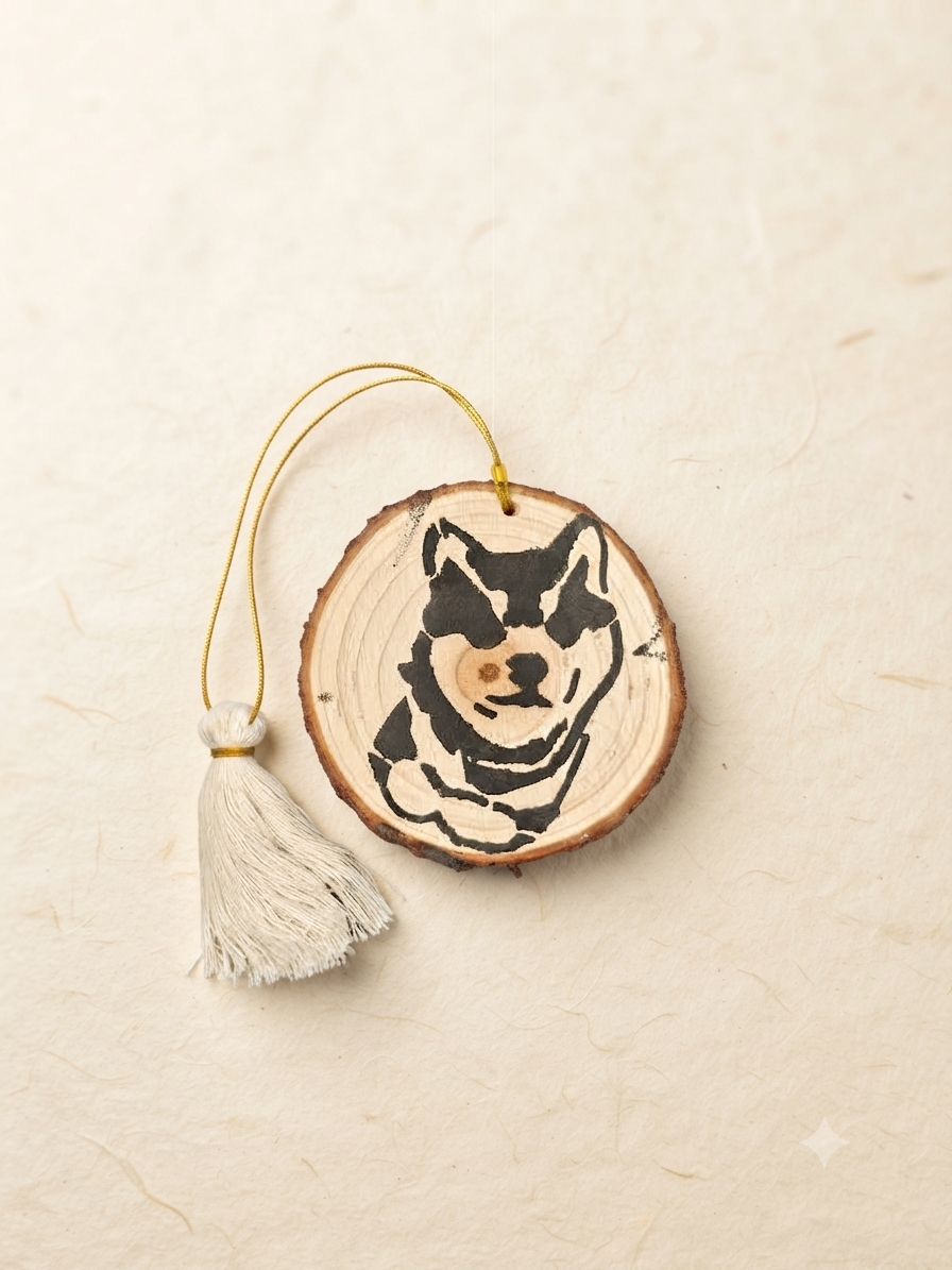 Décoration Murale en Bois Shiba Inu
