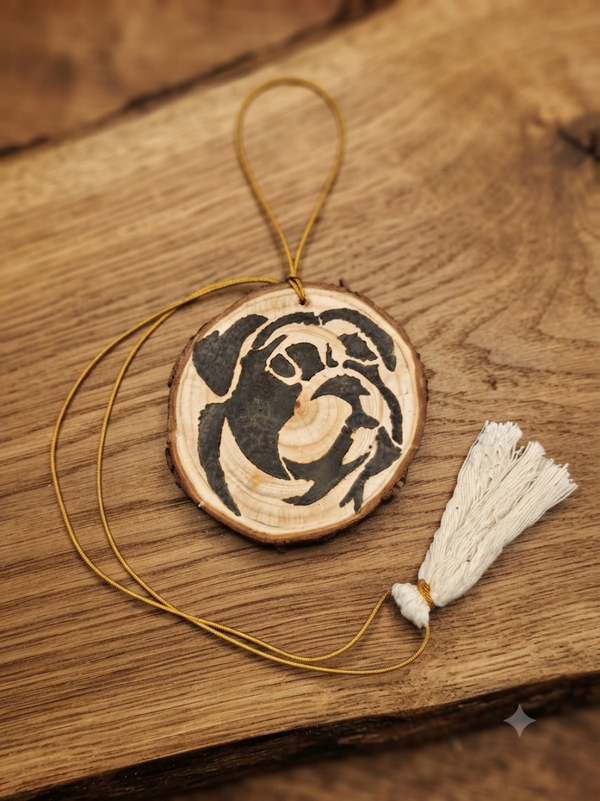Décoration Murale en Bois Bouledogue Anglais