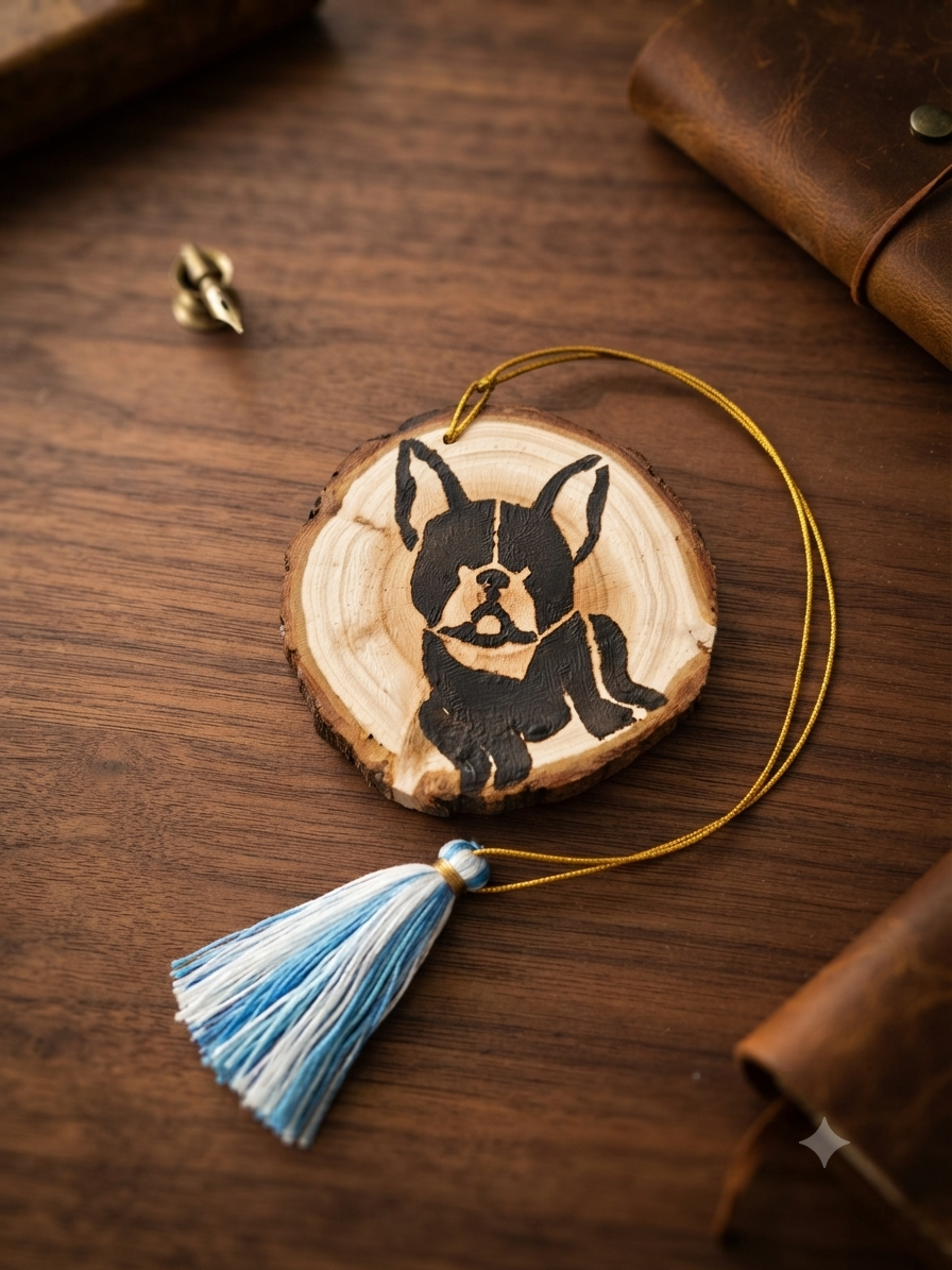 Décoration Murale en Bois Bouledogue Francais