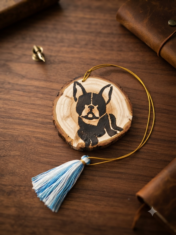 Décoration Murale en Bois Bouledogue Francais