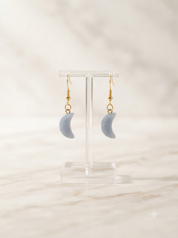 Boucles d'oreilles Lune Bleu